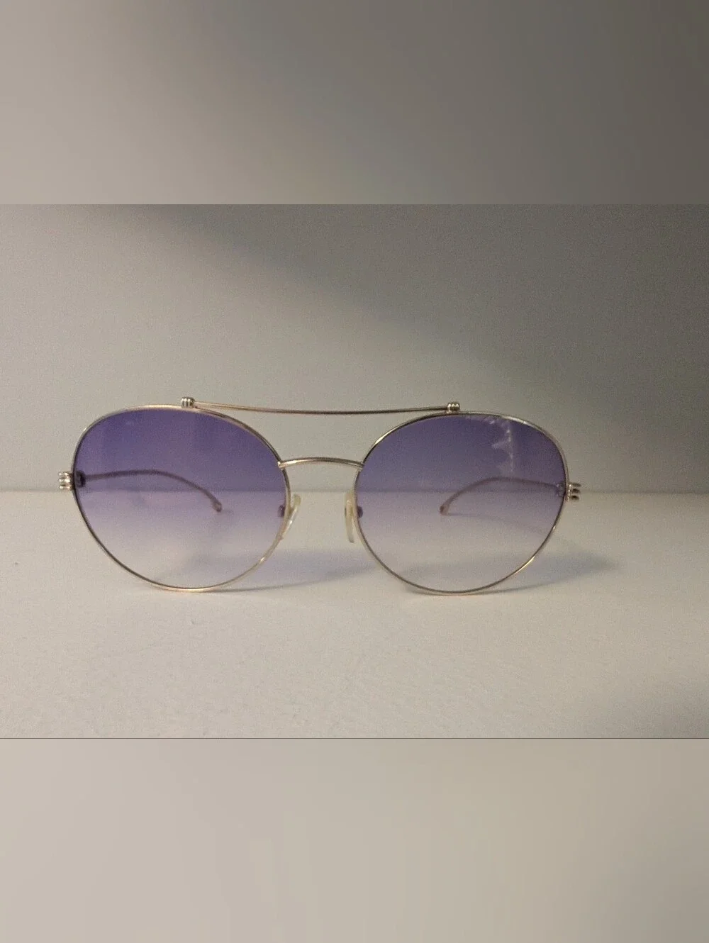 Etro Gold Frame Sunglasses with Purple Gradient Lenses